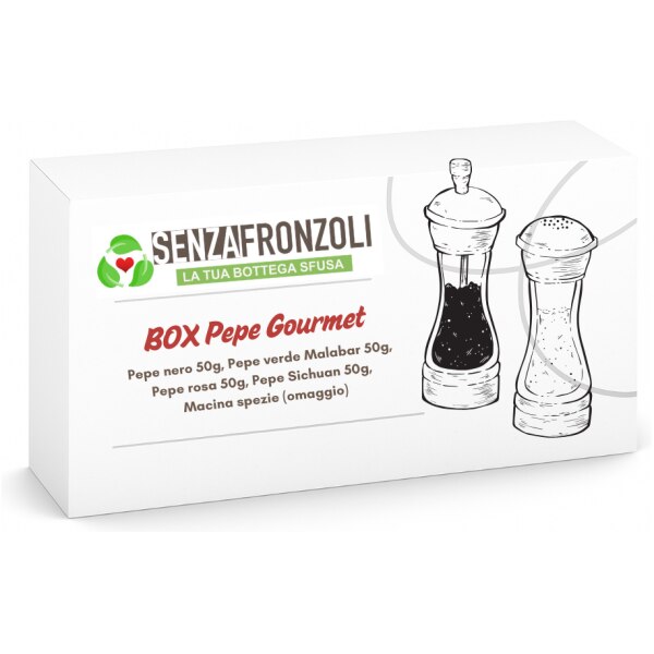 Box Pepe Gourmet – 4 Pepi Pregiati con Macinapepe in Omaggio