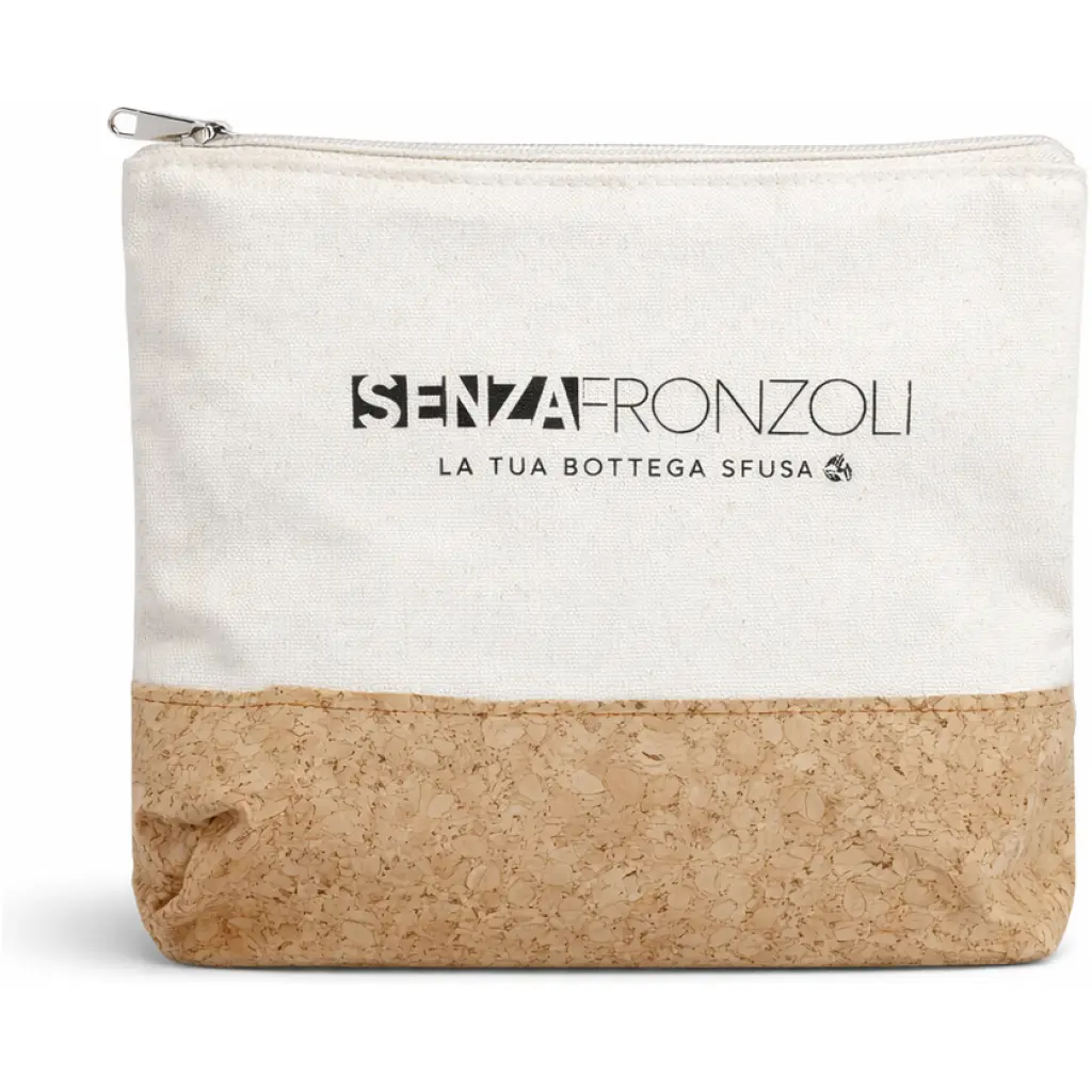 Beauty case in cotone e sughero SENZAFRONZOLI