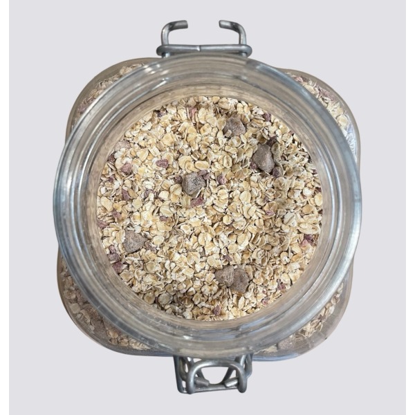 Porridge con Avena, Fichi, Uvetta e Lamponi pr. 200gr