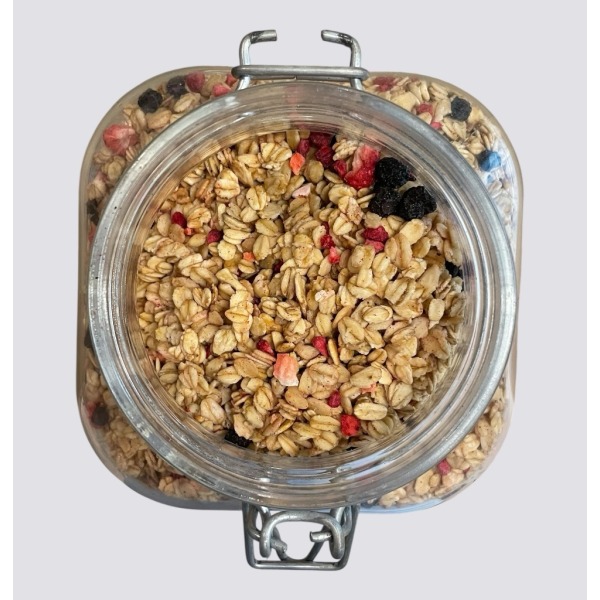 Crunchy Granola all'avena fragole mirtilli e frutti di bosco 200gr