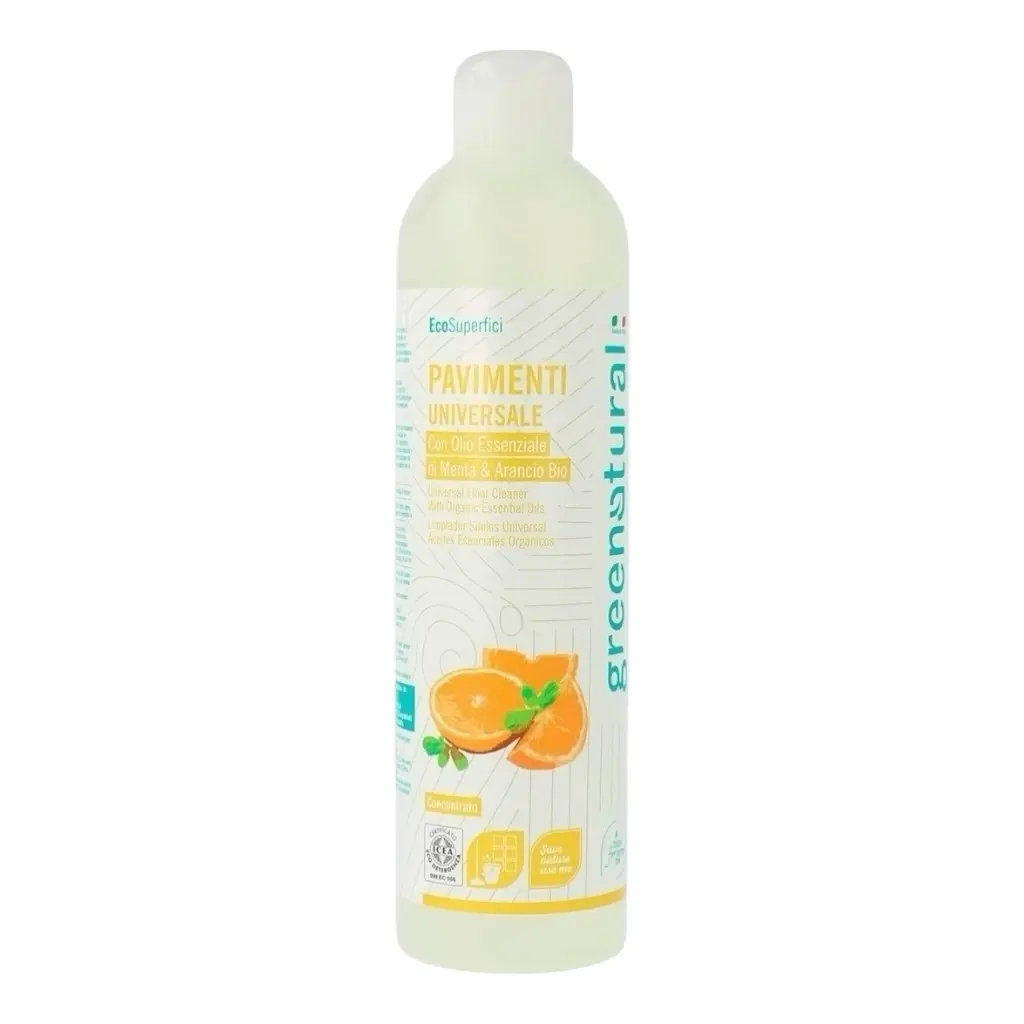 Detersivo PAVIMENTI UNIVERSALE menta e arancio GREEN NATURAL pr. 400ml