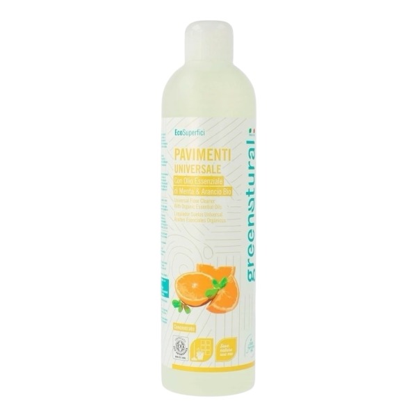 Detersivo PAVIMENTI UNIVERSALE menta e arancio GREEN NATURAL pr. 400ml