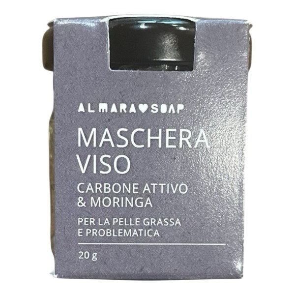 Maschera Viso al Carbone Attivo & Moringa – Clean Face Black 20gr ALMARA SOAP