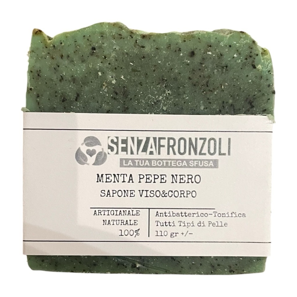 Sapone Naturale Menta e Pepe Nero 90 gr Senzafronzoli