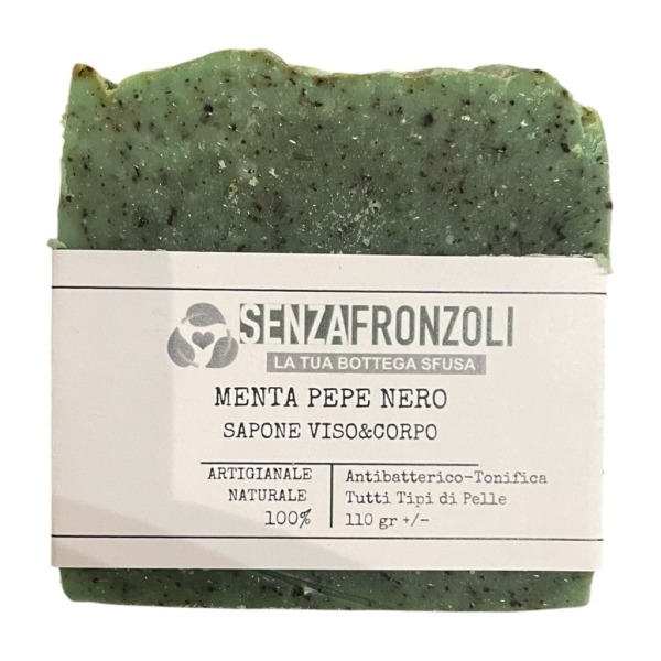 Sapone Naturale Menta e Pepe Nero 90 gr Senzafronzoli
