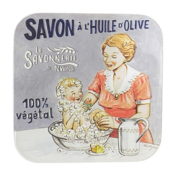 Saponetta in latta vinta francese al Cocco “bebé” SAVONNERIE DE NYONS
