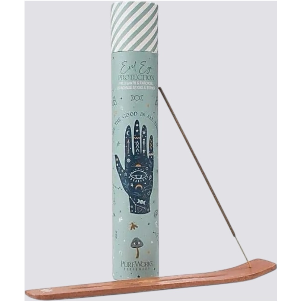 Incenso Patchouli e Palo Santo con Porta Incenso in Legno – 15 Bastoncini