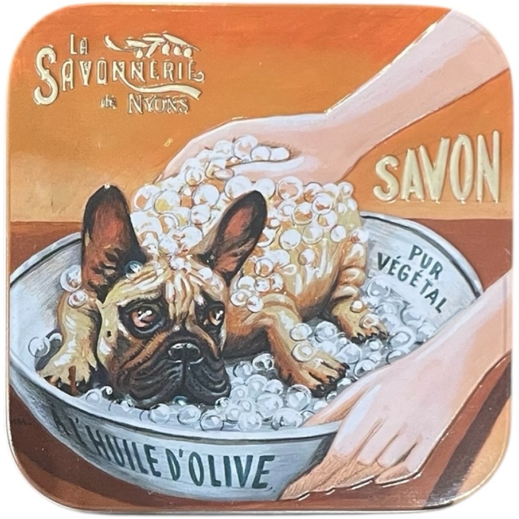 Les Chiens – Saponetta in latta vintage francese “Rosa” SAVONNERIE DE NYONS