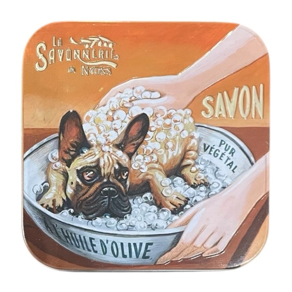 Les Chiens – Saponetta in latta vintage francese “Rosa” SAVONNERIE DE NYONS
