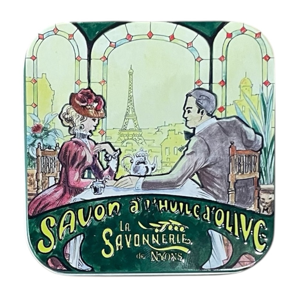 Les Amoureux – Saponetta in latta vintage francese“Lavanda” SAVONNERIE DE NYONS