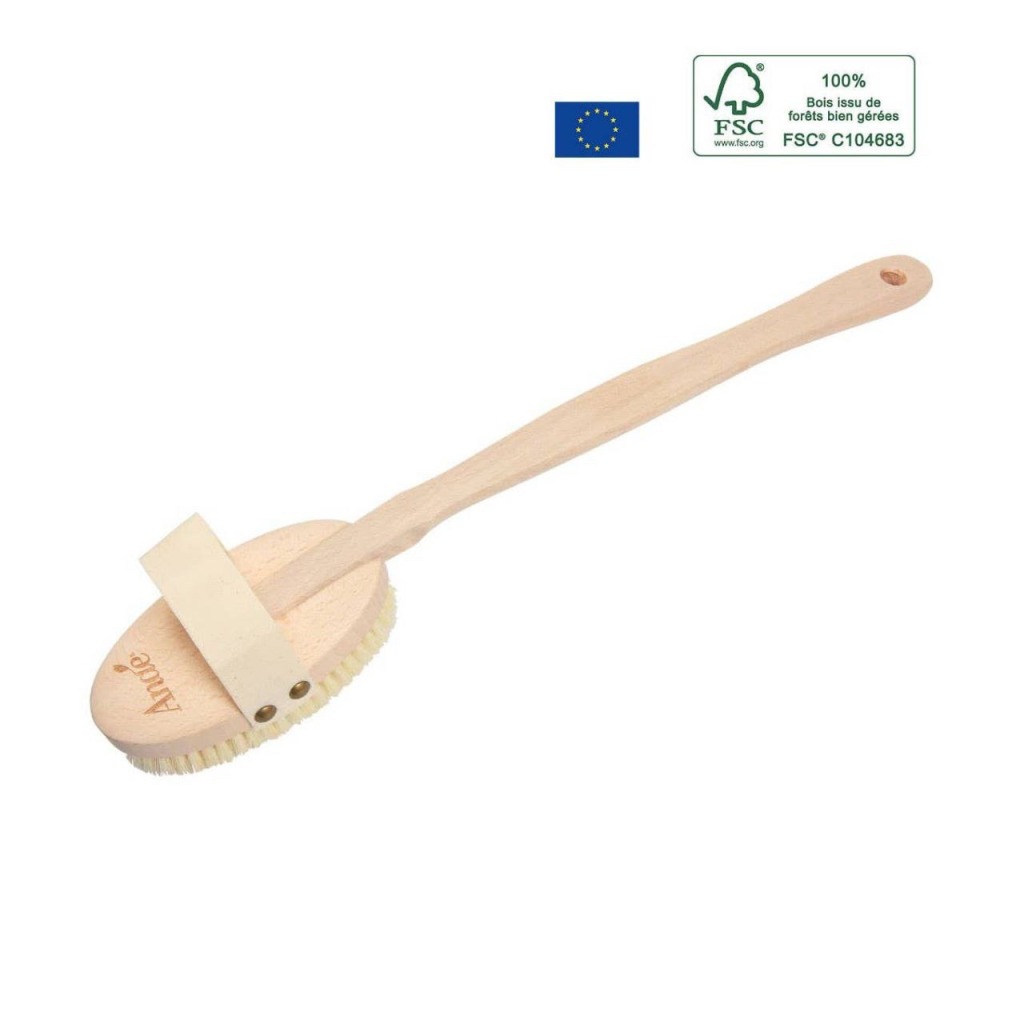 Spazzola Massaggiante con Manico – Setole Naturali