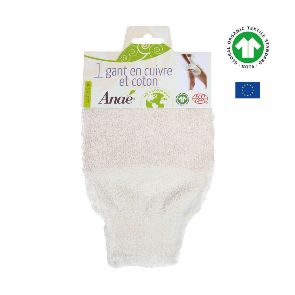 Guanto Esfoliante in Cotone e Rame – Delicato per pelli sensibili e neonati