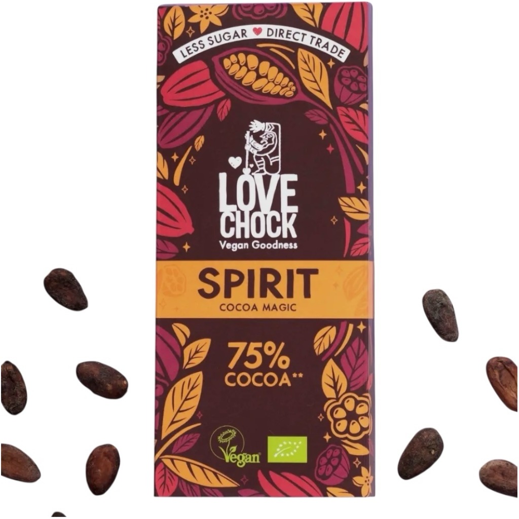 Tavoletta di Cioccolato Fondente 75% SPIRIT– Gusto Ricco e Naturale 70gr VEGAN