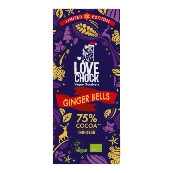 Tavoletta Cioccolato Fondente 75% “Ginger Bells” – Edizione Invernale allo Zenzero