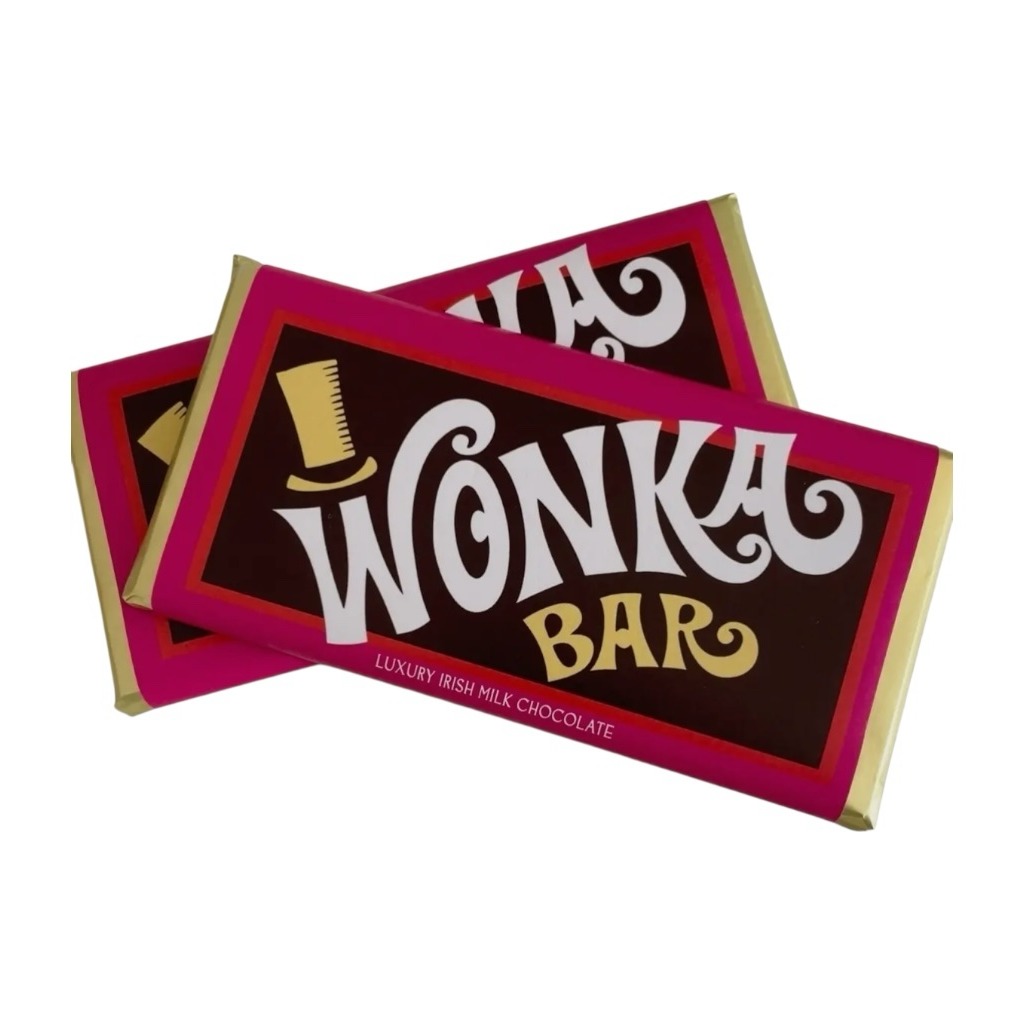 Tavoletta di Cioccolato al Latte irlandese – Edizione Wlly Wonka con GOLDEN TICKET (80-100gr)