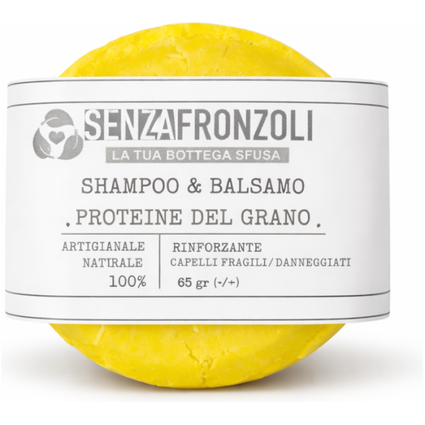 Shampoo & Balsamo Solido Rinforzante PROTEINE DEL GRANO 2 in 1 – 65 g