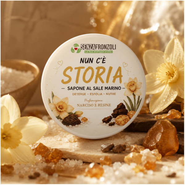 NUN C’È STORIA – SAPONE SCRUB CORPO AL SALE MARINO, NARCISO E RESINE 200 ML